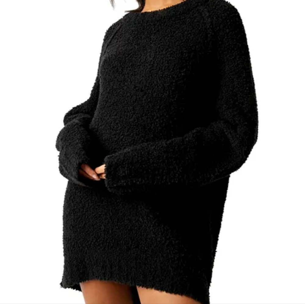 NEW FREE PEOPLE teddy sweater tunic in black